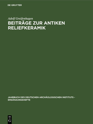 cover image of Beiträge zur antiken Reliefkeramik